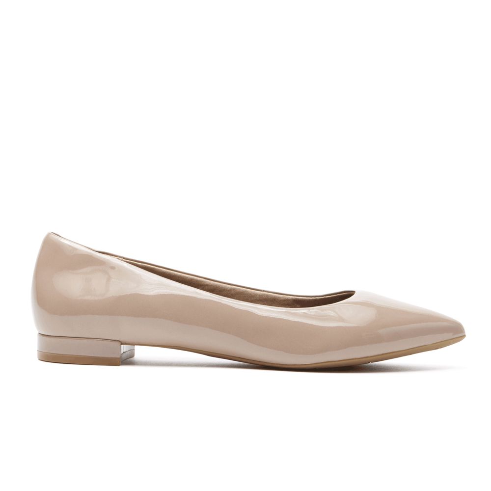 Rockport Women's Total Motion Adelyn Ballet - Dark Taupe - USA (0452IGCNP)